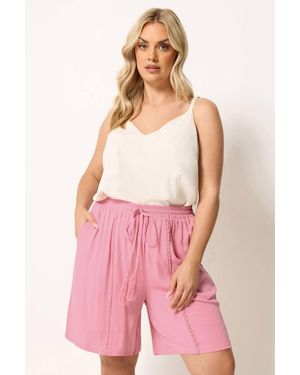 Yours Scallop Trim Shorts - Pink