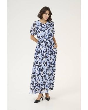 Kaffe Kaelina Floral Print Maxi Dress - Blue