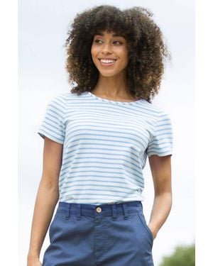 Kite Tarrant Jersey T-Shirt Bluebell Stripe - White