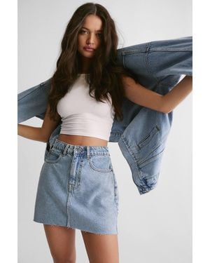 Nasty Gal The Denim Pelmet Skirt - Blue