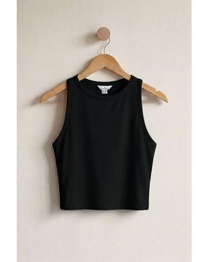 Enorsia Super Soft Cropped Tank Top - Black
