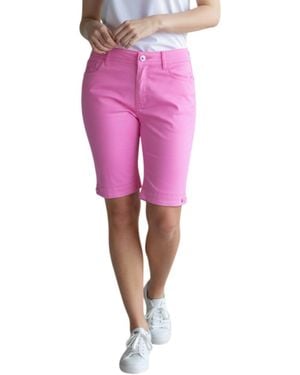 Paulo Due Slim Fit Chino Casual Shorts - Pink