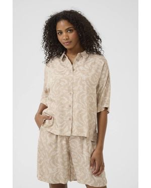 Kaffe Kabarton Short Sleeve Shirt - Natural