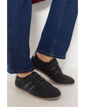 Long Tall Sally Low Side Stripe Faux Suede Trainers - Blue