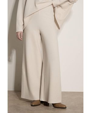 Apricot Waffle Jersey Knit Wide-Leg Joggers - Natural