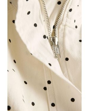 Yours Polka Dot Funnel Neck Bomber Jacket - Natural