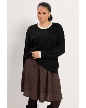 Yours Polka Dot Mini Skirt - Black