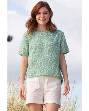 Kite Whitcombe Muslin Blouse Ditsy Fields - Green