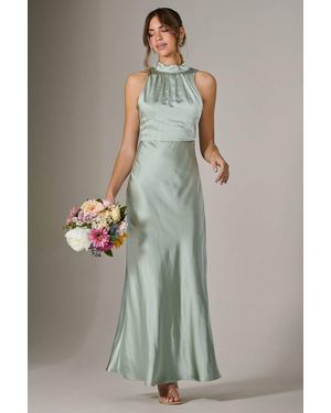 Jolie Moi Halter Neck Maxi Dress - Green