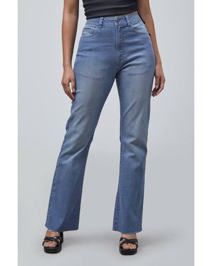 Enorsia High Waisted Flared Jeans - Blue
