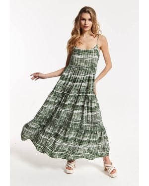 Liquorish Tie-Dye Maxi Dress - Green