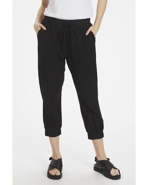 Kaffe Naya Capri Crop Joggers - Black