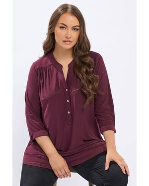 Yours Half Placket Shirt - Purple