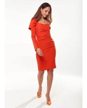 Liquorish Asymmetric Mini Dress - Red