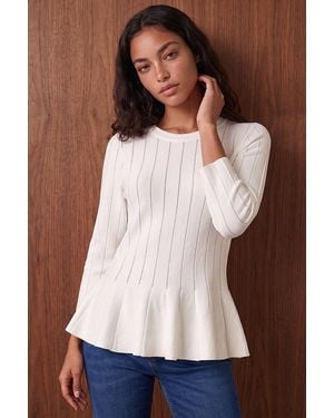 D.u.s.k Peplum Knitted Top - Brown