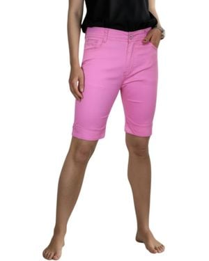 Paulo Due Slim Fit Chino Casual Shorts - Pink