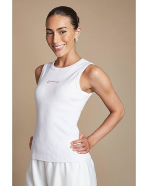 Coast Bridesmaid Embroidered Ribbed Vest Top - Natural
