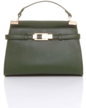 AJVANI Satchel Top Handle Mini Tote Grab Bag - Green