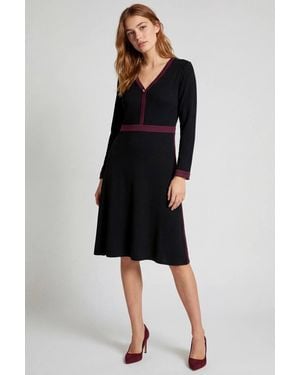 Enorsia V-Neck Jersey Midi Dress - Black