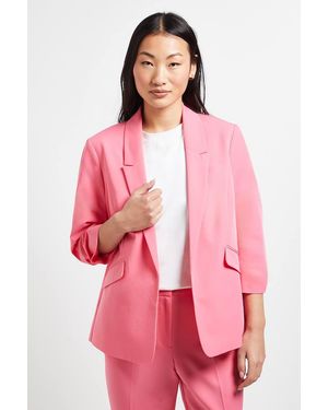 Dorothy Perkins Petite Ruched Sleeve Blazer - Pink