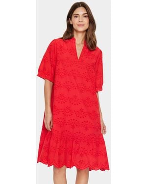 Saint Tropez Geleksa Lace A-Line Dress - Red