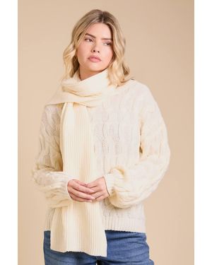 Dorothy Perkins Cable Knit Jumper With Detachable Scarf - Natural