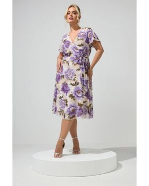 Yours Floral Wrap Dress - White
