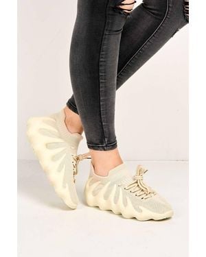 Miss Diva Desirae Structured Sole Lace-Up Trainers - Black