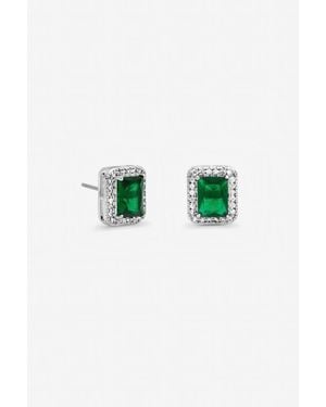 Jon Richard Cubic Zirconia Emerald Perfume Bottle Stud Earrings - Green
