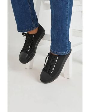 Long Tall Sally Canvas Flatform Trainers - Blue