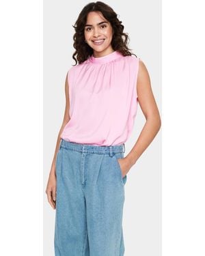 Saint Tropez Aileen Sleeveless High Neck Top - Blue