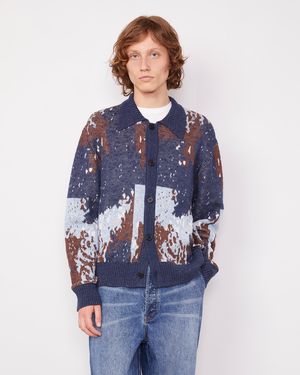 Officine Generale Cardigan Terry - Blue