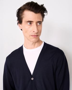 Officine Generale Cardigan Mike - Blue