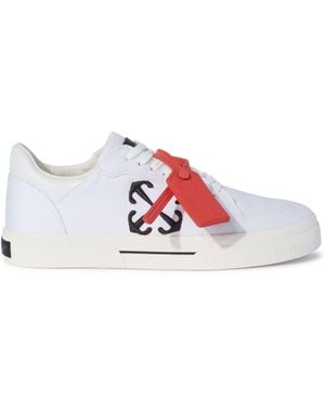 Off-White c/o Virgil Abloh Weiß/Schwarzer Canvas Vulkanisierte Sneaker