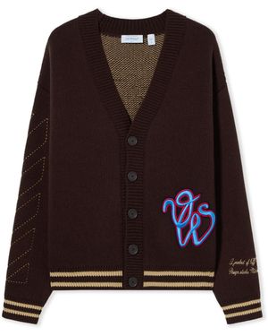 Off-White c/o Virgil Abloh College Varsity Knit Cardigan - Lila