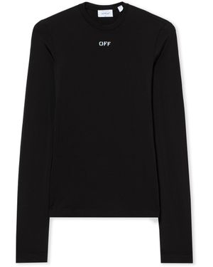 Off-White c/o Virgil Abloh Off Stamp Second Skin Long-Sleeved Crewneck - Schwarz