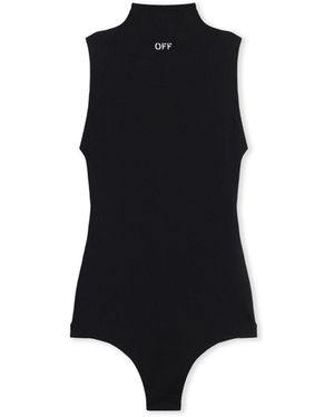Off-White c/o Virgil Abloh Off Stamp Ribbed Bodysuit - Schwarz