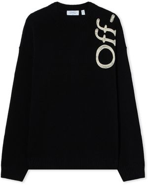 Off-White c/o Virgil Abloh Vertical Bookish Crewneck Sweater - Schwarz