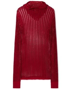 Off-White c/o Virgil Abloh Crystal Knit Hoodie - Rot
