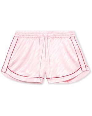 Off-White c/o Virgil Abloh Jacquard Satin Pajama Shorts - Pink