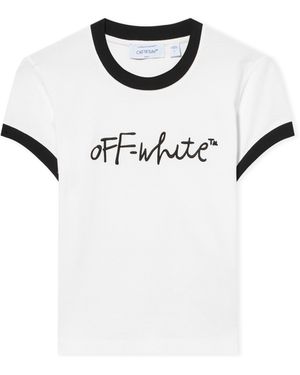 Off-White c/o Virgil Abloh Embroidered Script Fitted T-Shirt - Weiß