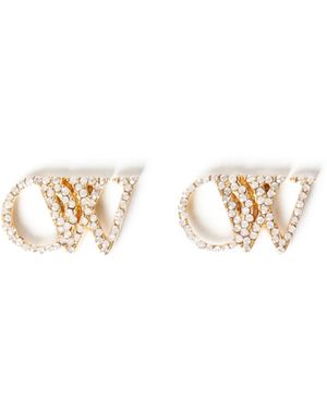 Off-White c/o Virgil Abloh Strass Ow Earrings - Weiß