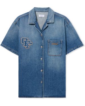 Off-White c/o Virgil Abloh Royal Patch Denim Dress - Blau