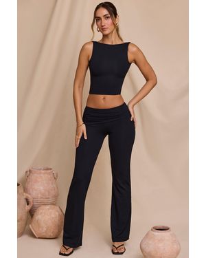 Oh Polly Mid-Rise Straight Leg Trousers - Blue