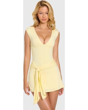 Oh Polly Modal Lace-Trim Midaxi Dress - Yellow