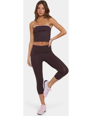 BO+TEE Soft Active Capri Leggings - Brown