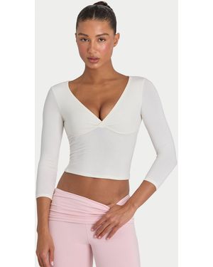 BO+TEE Buttercloud 3/4 Sleeve Top - White