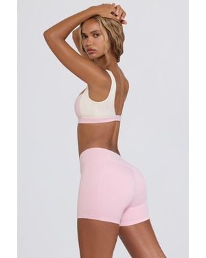 BO+TEE Ruched Mini Shorts - Pink