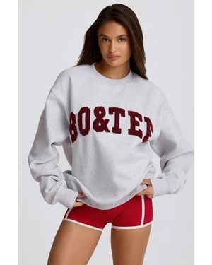 BO+TEE Oversized Crew-Neck Sweatshirt - White