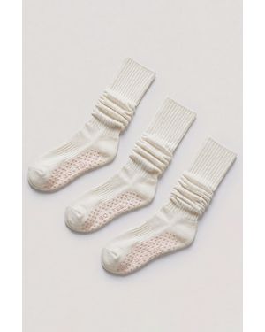 BO+TEE Pilates 3-Pack Socks Bundle - White